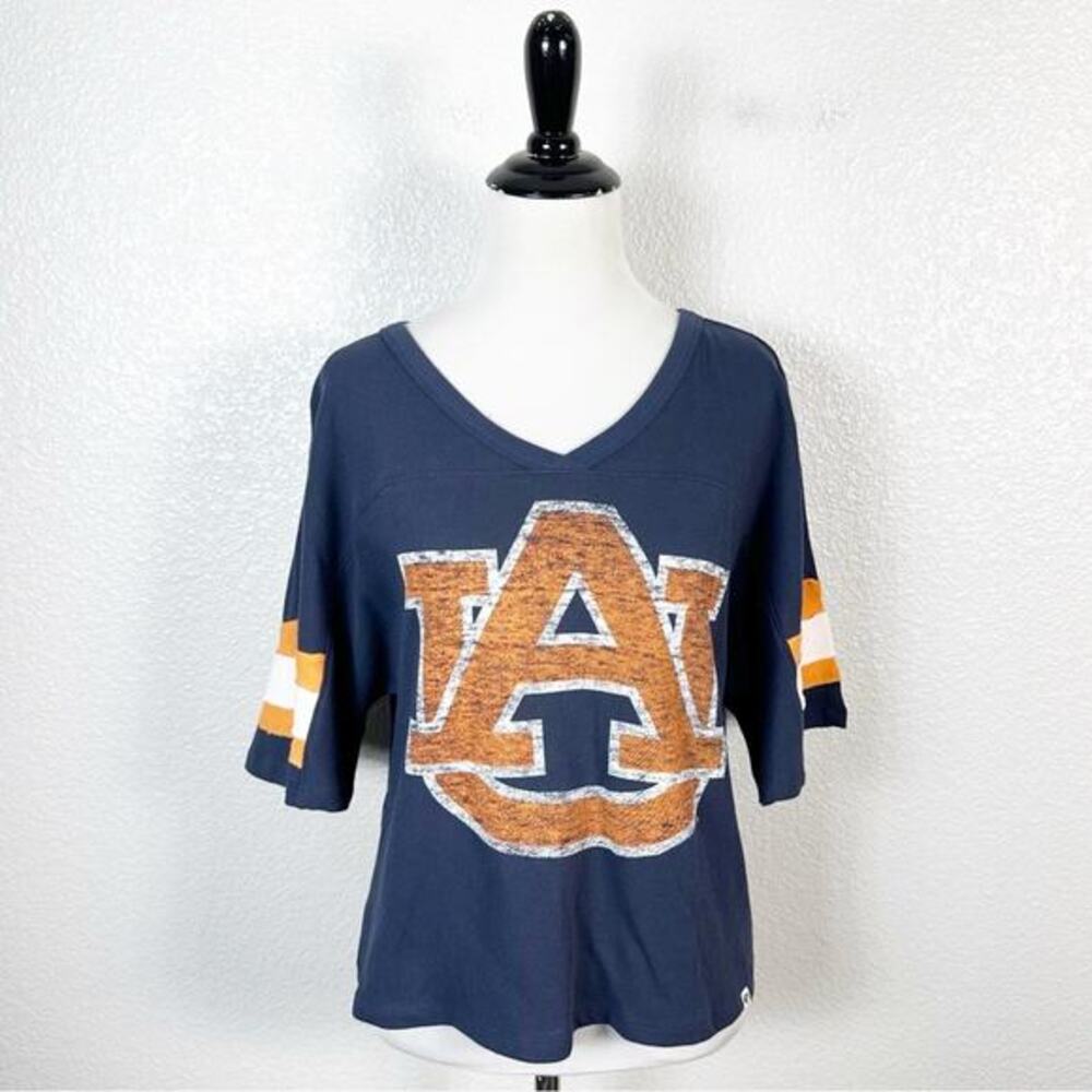 ‘47 Brand NEW Women’s Retro Auburn University Striped Sleeve Tee‎ Size Small